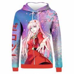 Жіноче 3D худі Zero Two Darling In The Franxx-PrintSalon Жіноче 3D худі Zero Two Darling In The Franxx