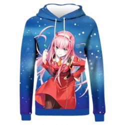 Жіноче 3D худі Zero Two Stars-PrintSalon Жіноче 3D худі Zero Two Stars