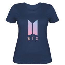 Женская футболка BTS gradient logo - PrintSalon