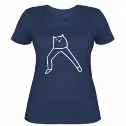 Женская футболка Cat in pants - PrintSalon