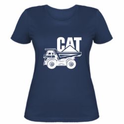 Женская футболка CAT logo and truck - PrintSalon