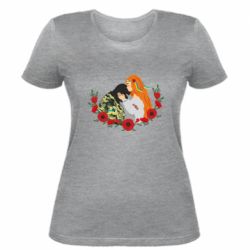 Жіноча футболка Дівчина цілує солдата - PrintSalon