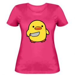Жіноча футболка Duckling With A Knife - PrintSalon