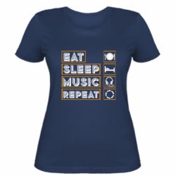 Женская футболка Eat sleep dj repeat. - PrintSalon