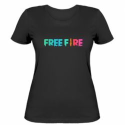 Женская футболка Free fire gradient logo