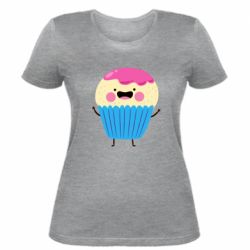 Женская футболка Funny cupcake with smile - PrintSalon