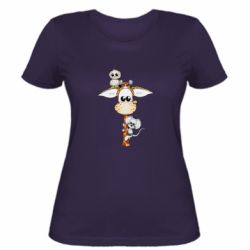 Женская футболка Giraffe Owl and Mouse - PrintSalon