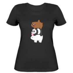 Женская футболка Гризли Панда и Белый - PrintSalon