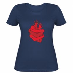 Женская футболка Heart out of hands - PrintSalon