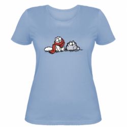 Женская футболка Кот Саймона Зима - PrintSalon