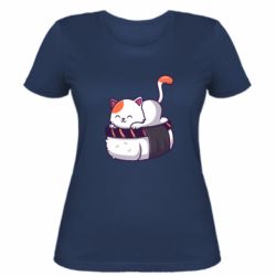 Женская футболка Котик. Суши-кровать - PrintSalon