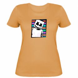 Женская футболка Marshmello Colorful Portrait - PrintSalon
