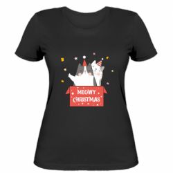 Женская футболка Meowy Christmas ( present box ) - PrintSalon