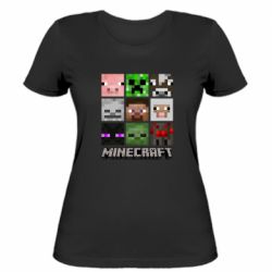 Жіноча футболка Minecraft character heads - PrintSalon