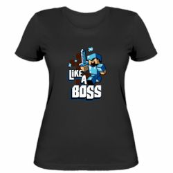 Женская футболка Minecraft Like a Boss - PrintSalon