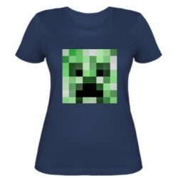 Женская футболка Minecraft minimalist Creeper - PrintSalon