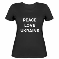 Женская футболка Мир, любовь, Украина - PrintSalon