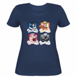 Женская футболка Naruto team 7 in action - PrintSalon