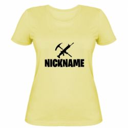 Женская футболка Nickname fortnite weapons - PrintSalon