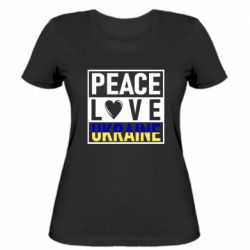 Женская футболка PEACE LOVE UKRAINE - PrintSalon