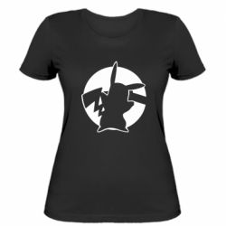 Женская футболка Pikachu silhouette