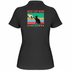 Женское поло Best cat mom ever - PrintSalon
