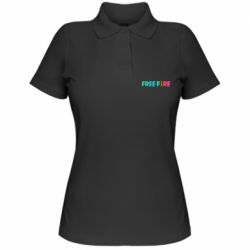 Женское поло Free fire gradient logo - PrintSalon