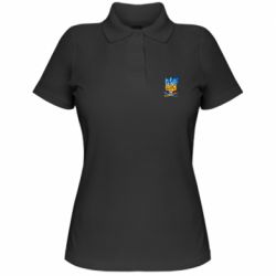 Женское поло Горящий гербу Украины - PrintSalon