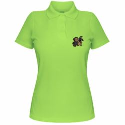 Женское поло Groot And Toothless - PrintSalon