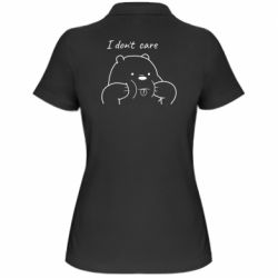 Женское поло I don't care white - PrintSalon