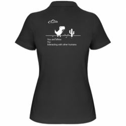 Женское поло Internet Dinosaur - PrintSalon