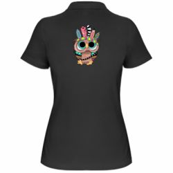 Женское поло Little owl with feathers - PrintSalon