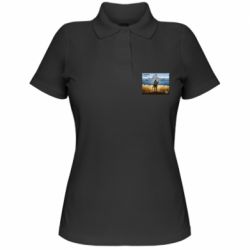 Женская футболка поло русский корабль иди на@ - PrintSalon