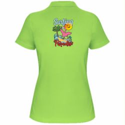 Женское поло Surfing Paradise Flamingo - PrintSalon