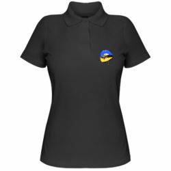 Жіноча футболка поло Україна! Губи з кулею - PrintSalon