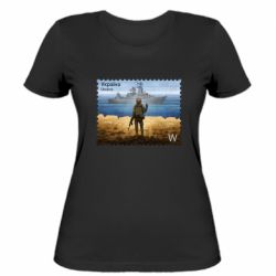 Женская футболка русский корабль иди на@ - PrintSalon