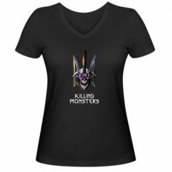 Жіноча футболка з V-подібним вирізом A killer monster - PrintSalon
