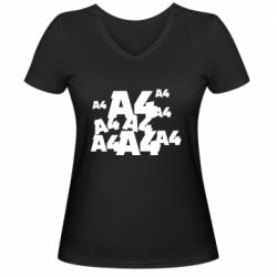 Женская футболка с V-образным вырезом A4 Pattern - PrintSalon
