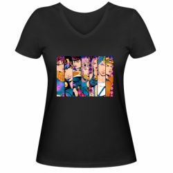 Женская футболка с V-образным вырезом All Main Characters - PrintSalon