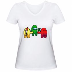 Женская футболка с V-образным вырезом Among Us - His Faut - PrintSalon