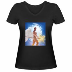 Женская футболка с V-образным вырезом Angel Billy - PrintSalon