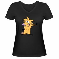 Женская футболка с V-образным вырезом Angry Beavers: Norbert - PrintSalon