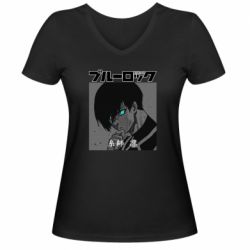 Жіноча футболка з V-подібним вирізом Аніме Йоїчі Ісагі