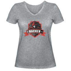 Жіноча футболка з V-подібним вирізом Anonymous Hacker - PrintSalon