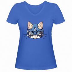 Жіноча футболка з V-подібним вирізом Avenger Cat - PrintSalon