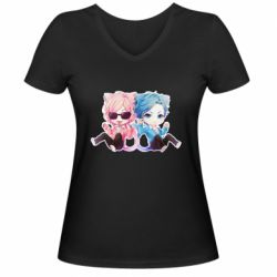 Женская футболка с V-образным вырезом Ayato and Yuri - PrintSalon