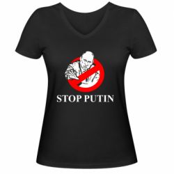 Женская футболка с V-образным вырезом Banned Putin - PrintSalon