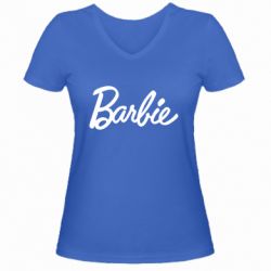 Женская футболка с V-образным вырезом Барби Лого - PrintSalon
