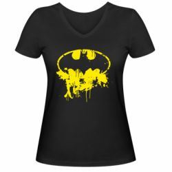 Женская футболка с V-образным вырезом Batman Paint - PrintSalon