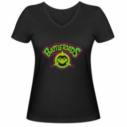 Жіноча футболка з V-подібним вирізом Battletoads logo - PrintSalon